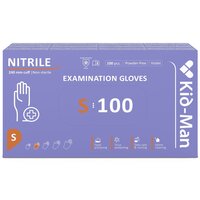 Manusi din nitril nepudrate de unica folosinta violet, marimea S, 100 bucati, Kid-Man