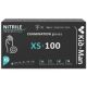 Manusi din nitril nepudrate de unica folosinta negre, marimea XS, 100 bucati, Kid-Man 710814