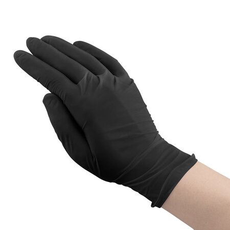 Manusi din nitril nepudrate de unica folosinta negre, marimea XL, 100 bucati, Kid-Man 710836