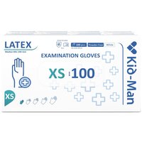 Manusi din latex de unica folosinta albe, marimea XS, 100 bucati, Kid-Man