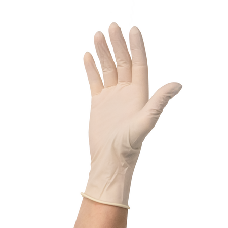 Manusi din latex de unica folosinta albe, marimea M, 100 bucati, Kid-Man 710890
