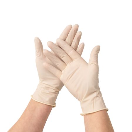 Manusi din latex de unica folosinta albe, marimea M, 100 bucati, Kid-Man 710891