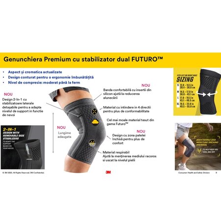 Genunchiera de compresie Premium cu stabilizator dual, Marimea S, 1 bucata, Futuro 711008