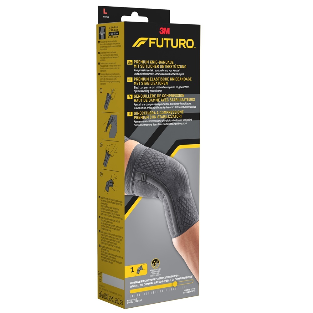 Genunchiera de compresie Premium cu stabilizator dual, Marimea L, 1 bucata, Futuro