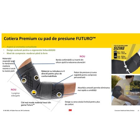 Cotiera de compresie Premium cu pad de presiune, Marimea L/XL, 1 bucata, Futuro 711041