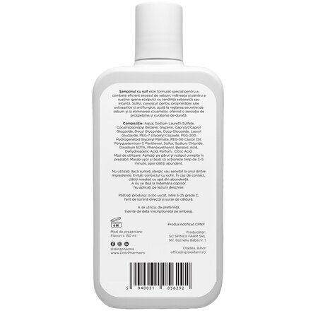 Sampon antiseboreic cu sulf, 150 ml, Dotz Pharma 711154