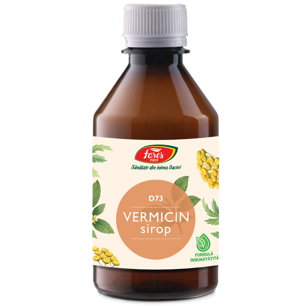 Sirop din plante medicinale Vermicin D73, 250 ml, Fares