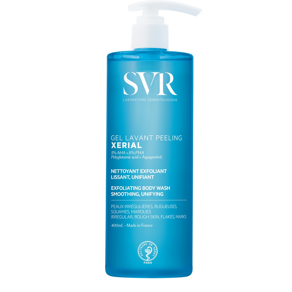 Gel exfoliant pentru fata si corp Xerial, 400 ml, Svr