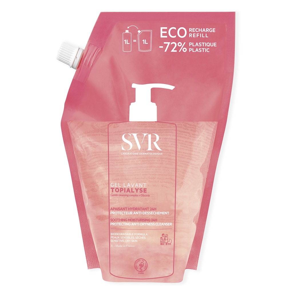 Refill Gel pentru corp si fata Lavant Topialyse, 1000 ml, Svr