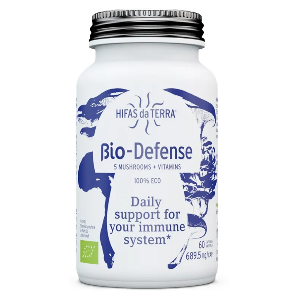 Complex de 5 ciuperci medicinale ecologice si vitamine Bio Defense, 60 capsule, Hifas da Terra