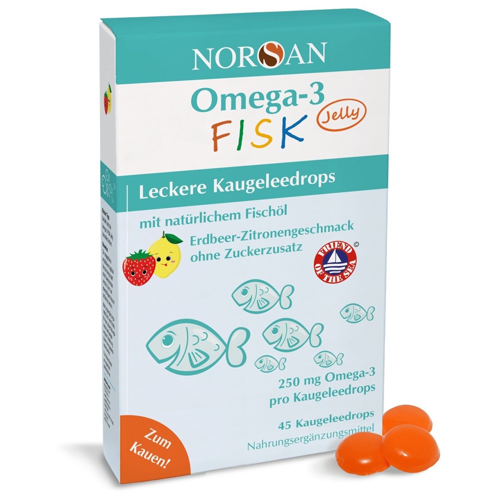 Jeleuri Omega-3 Fisk, 45 bucati, Norsan