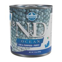 Hrana umeda cu cod si dovleac pentru caini Puppy Ocean N&D, 285 g, Farmina