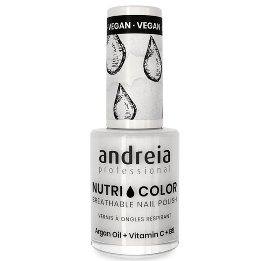 Lac de unghii Nuanta NC1 White NutriColor, 10.5 ml, Andreia Professional
