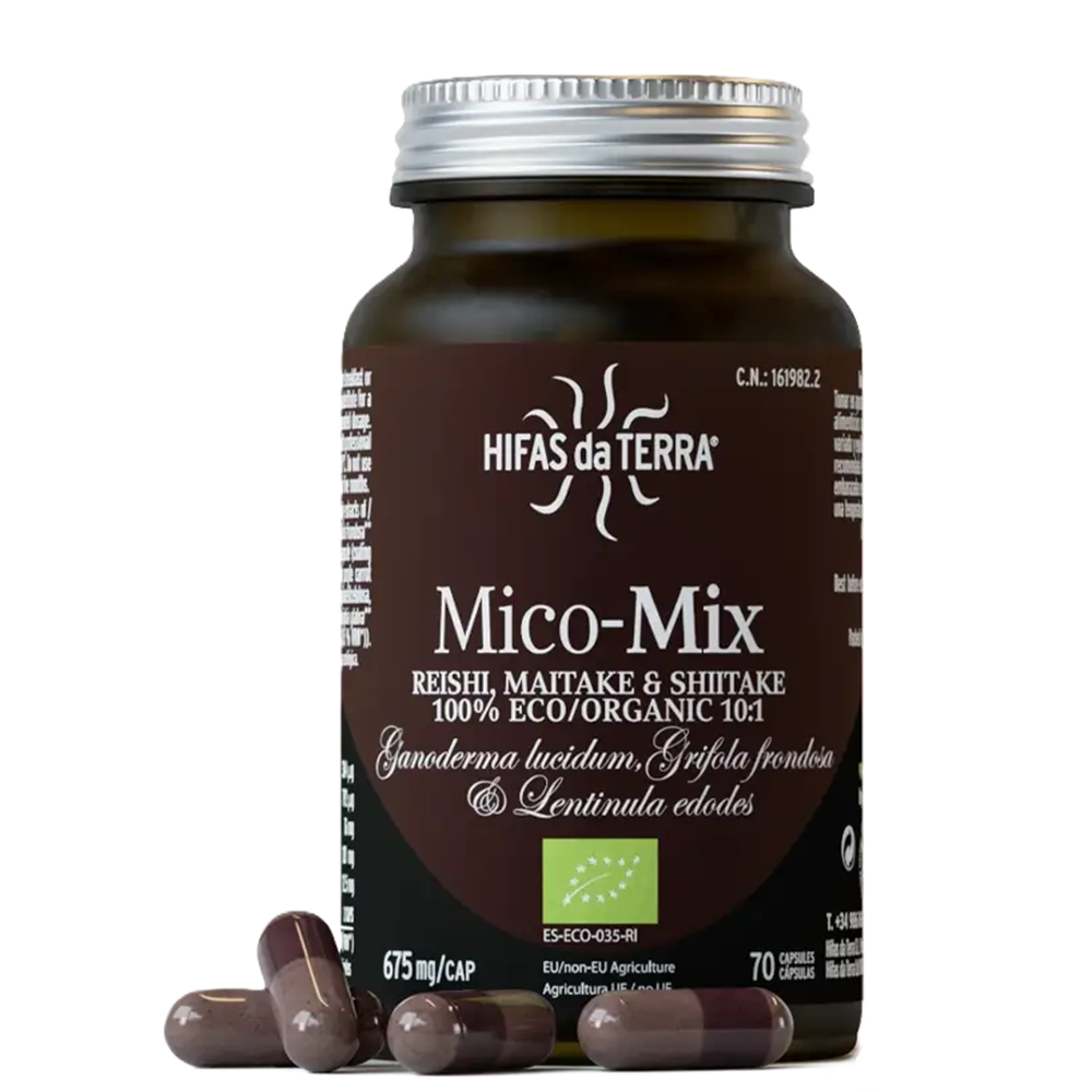 Extract din ciuperci shiitake, maitake si reishi Mico Mix, 70 capsule, Hifas da Terra