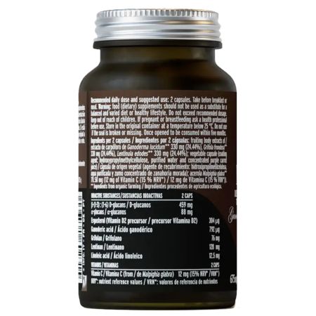 Extract din ciuperci shiitake, maitake si reishi Mico Mix, 70 capsule, Hifas da Terra 711844