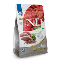 Hrana uscata cu carne de rata pentru caini adulti sterilizati Adult Mini Quinoa Neutered N&D, 2.5 kg, Farmina