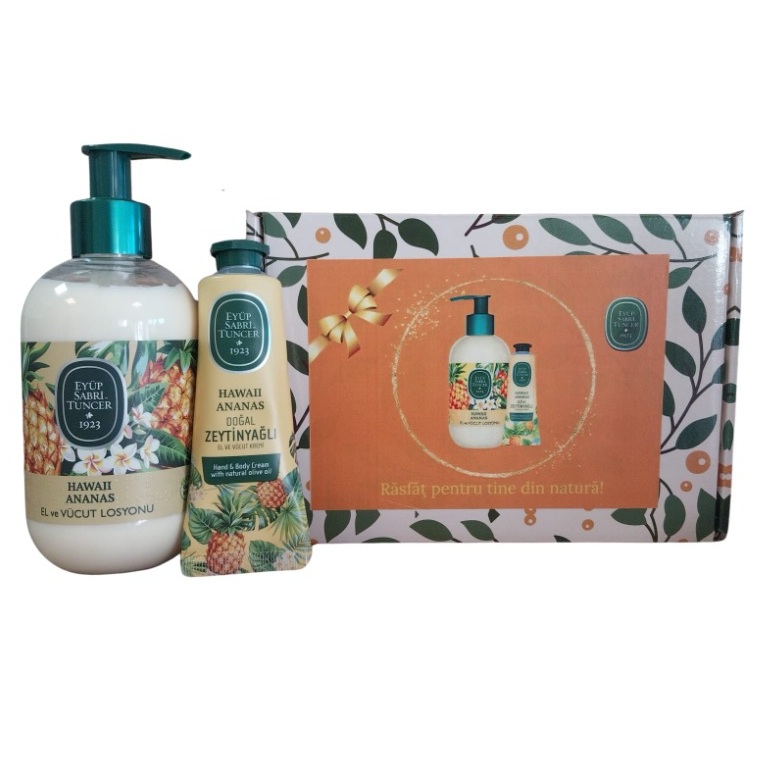 Set Hawaii Pineapple Two Lotiune pentru maini si corp, 280 ml + Crema de maini, 50 ml, Eyup Sabri Tuncer