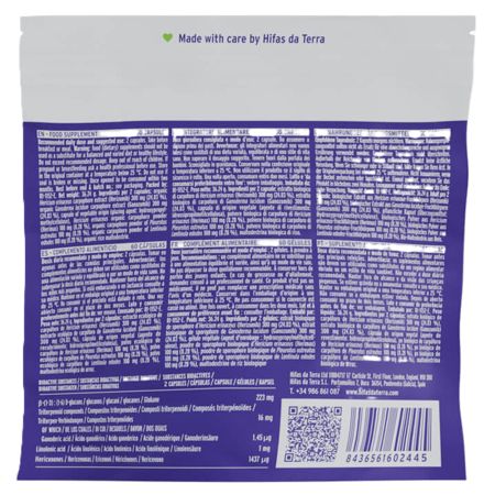 Extract din ciuperci reishi, coama de leu, pleurotus si shiitake Hifas Microbiota, 60 capsule, Hifas da Terra 711937