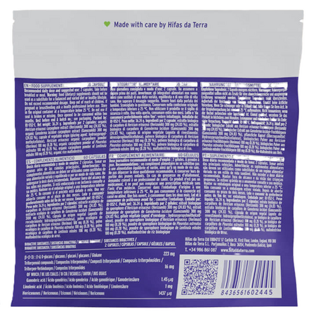 Extract din ciuperci reishi, coama de leu, pleurotus si shiitake Hifas Microbiota, 60 capsule, Hifas da Terra 711937