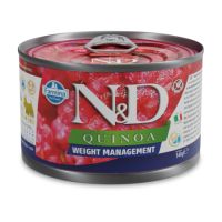 Hrana umeda cu carne de miel pentru caini si pisici Adult Mini Quinoa Weight Management N&D, 140 g, Farmina