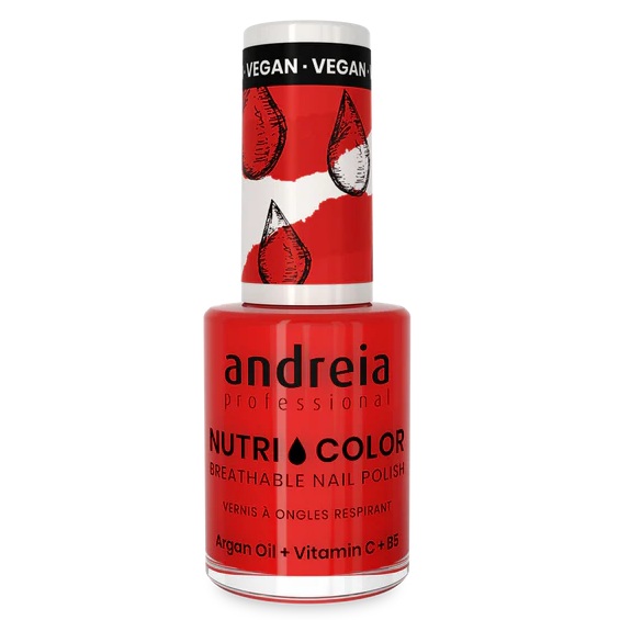 Lac de unghii Bright Red NutriColor, 10.5 ml, Andreia Professional
