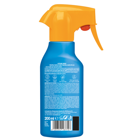 Lotiune spray cu protectie solara SPF 30 pentru copii, 200 ml, Elmiplant 712416