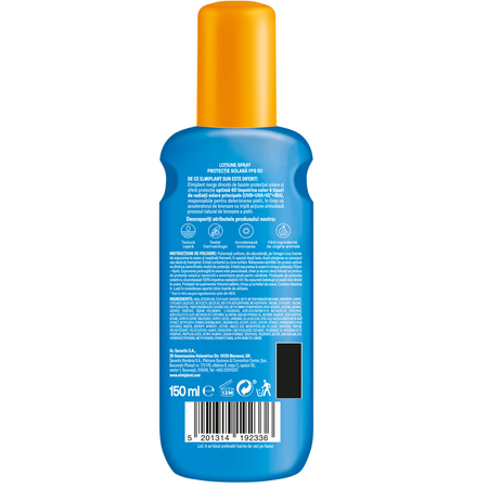 Lotiune spray cu protectie solara SPF 50 Protect & Tan, 150 ml, Elmiplant Sun 712471