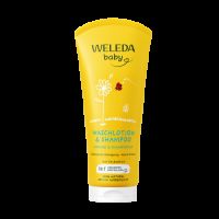 Lotiune de curatare si sampon cu galbenele Baby, 200 ml, Weleda