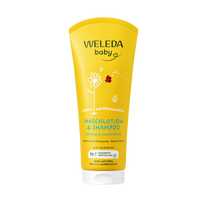 Lotiune de curatare si sampon cu galbenele Baby, 200 ml, Weleda