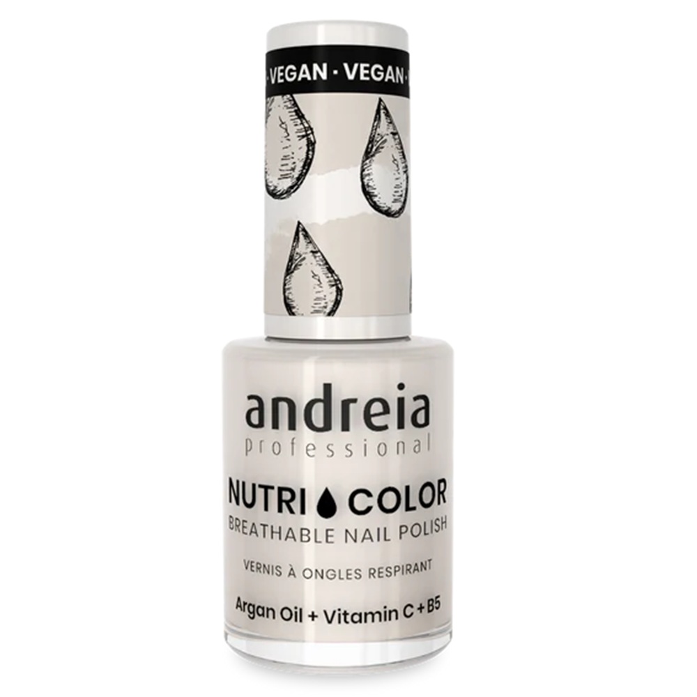 Lac de unghii Milky White NutriColor, 10.5 ml, Andreia Professional