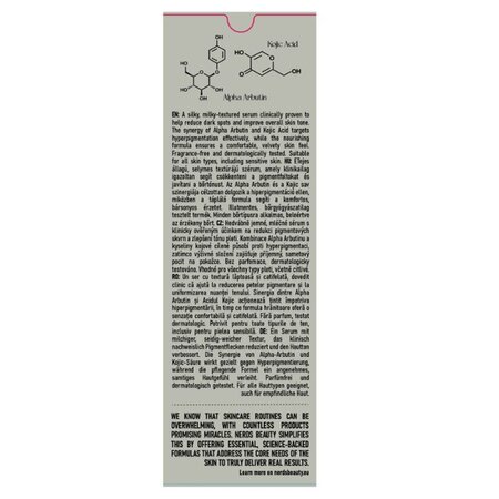 Ser anti-pete hiperpigmentare cu 2% alpha arbutin si 1% acid kojic, 30 ml, Nerds 713167
