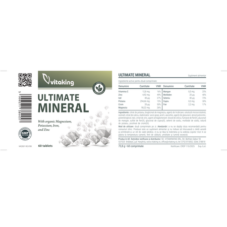Ultimate Mineral, 60 tablete, Vitaking 713451