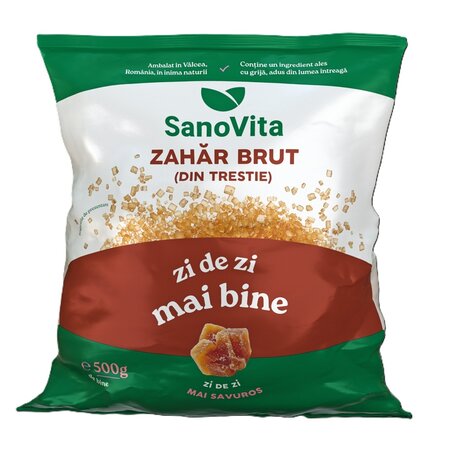 Zahar brut din trestie, 500 g, Sanovita