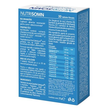 Nutrisomn, 30 tablete filmate, Adya Green Pharma 716117