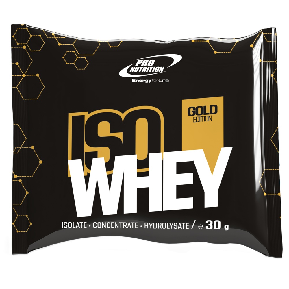 Izolat concentrat si hidrolizat cu aroma de ciocolata Iso Whey Gold, 30 g, Pro Nutrition