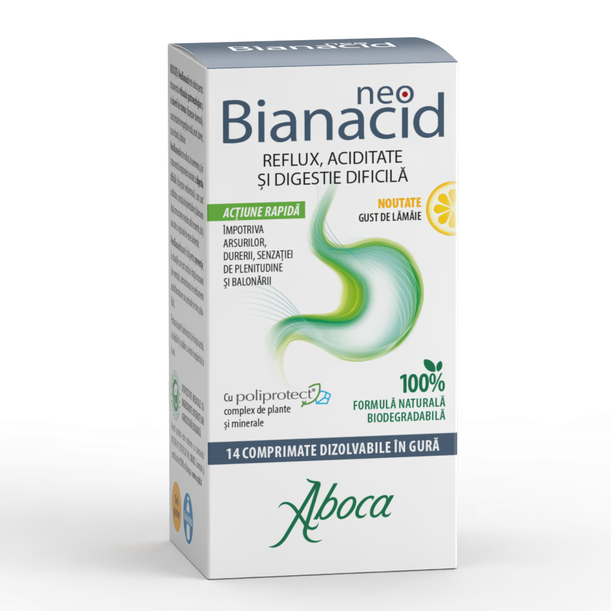 Neobianacid cu aroma de lamaie, 14 tablete maticabile, Aboca
