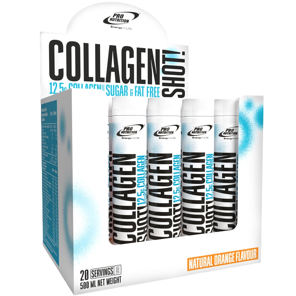 Shot cu colagen si vitamina B6 cu aroma de portocale, 20x25 ml, Pro Nutrition