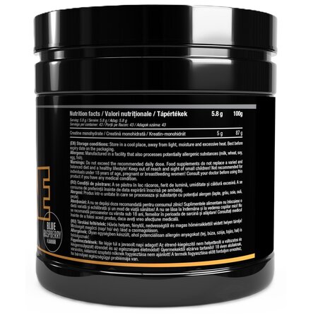 Creatina monohidrata cu aroma de zmeura albastra, 250 g, Pro Nutrition 714082