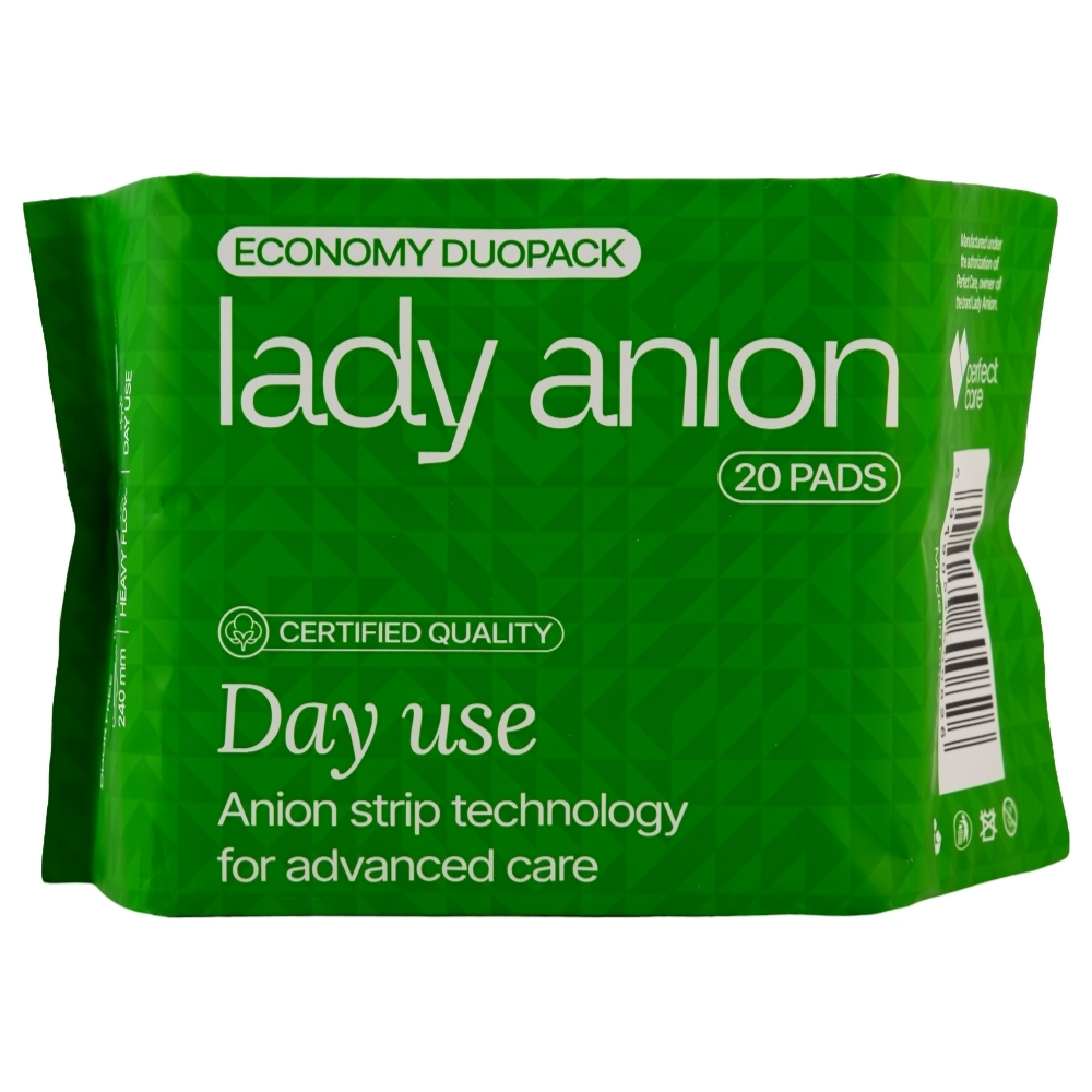 Absorbante de zi cu bumbac organic, 20 bucati, Lady Anion