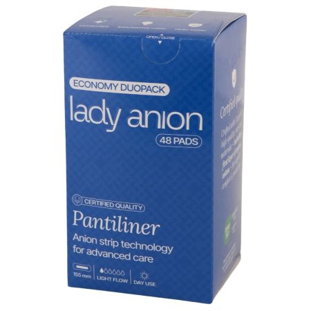 Absorbante zilnice fara aripioare Duo Pack, 48 bucati, Lady Anion