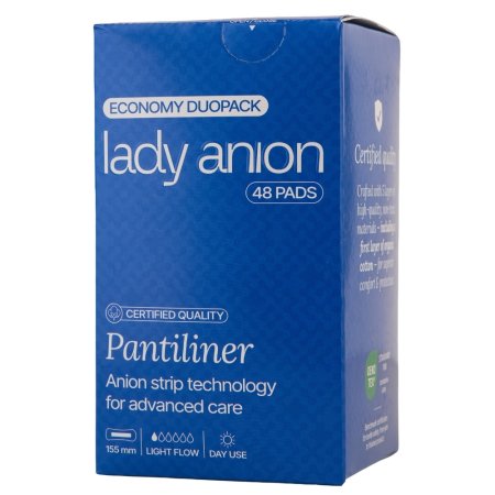 Absorbante zilnice fara aripioare Duo Pack, 48 bucati, Lady Anion 719925