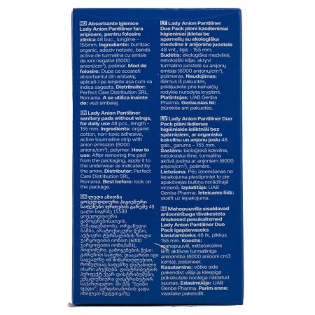 Absorbante zilnice fara aripioare Duo Pack, 48 bucati, Lady Anion 719926