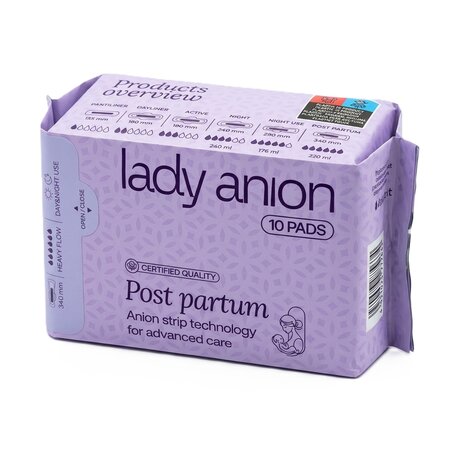 Absorbante Post Partum, 10 bucati, Lady Anion 737991