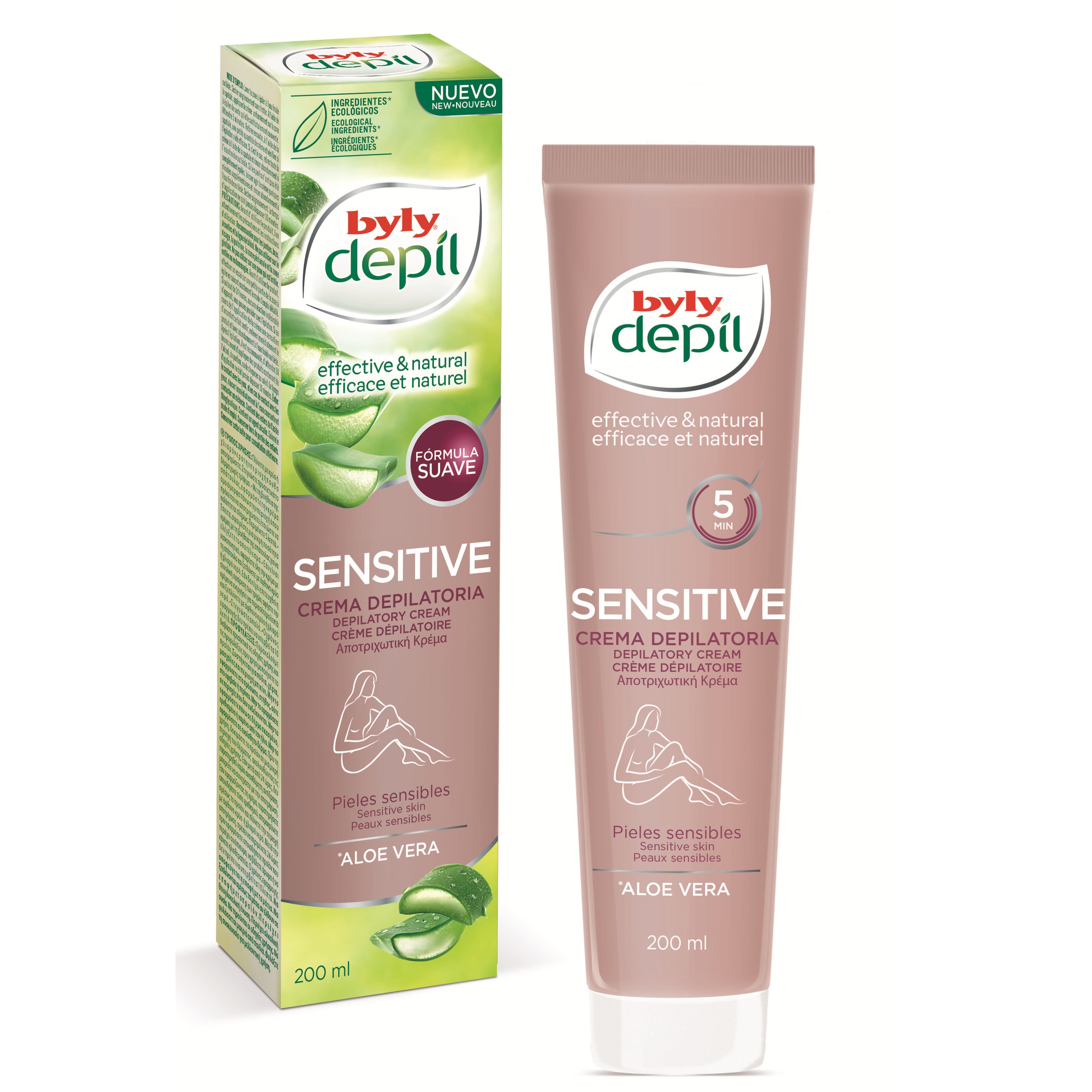 Crema depilatoare cu aloe vera, 200 ml, Byly