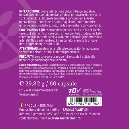 Calmenor Noapte, 60 capsule, Faunus 714660