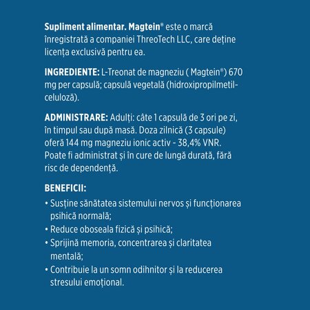 Magneziu L-treonat Magtein, 90 capsule, Faunus 714678