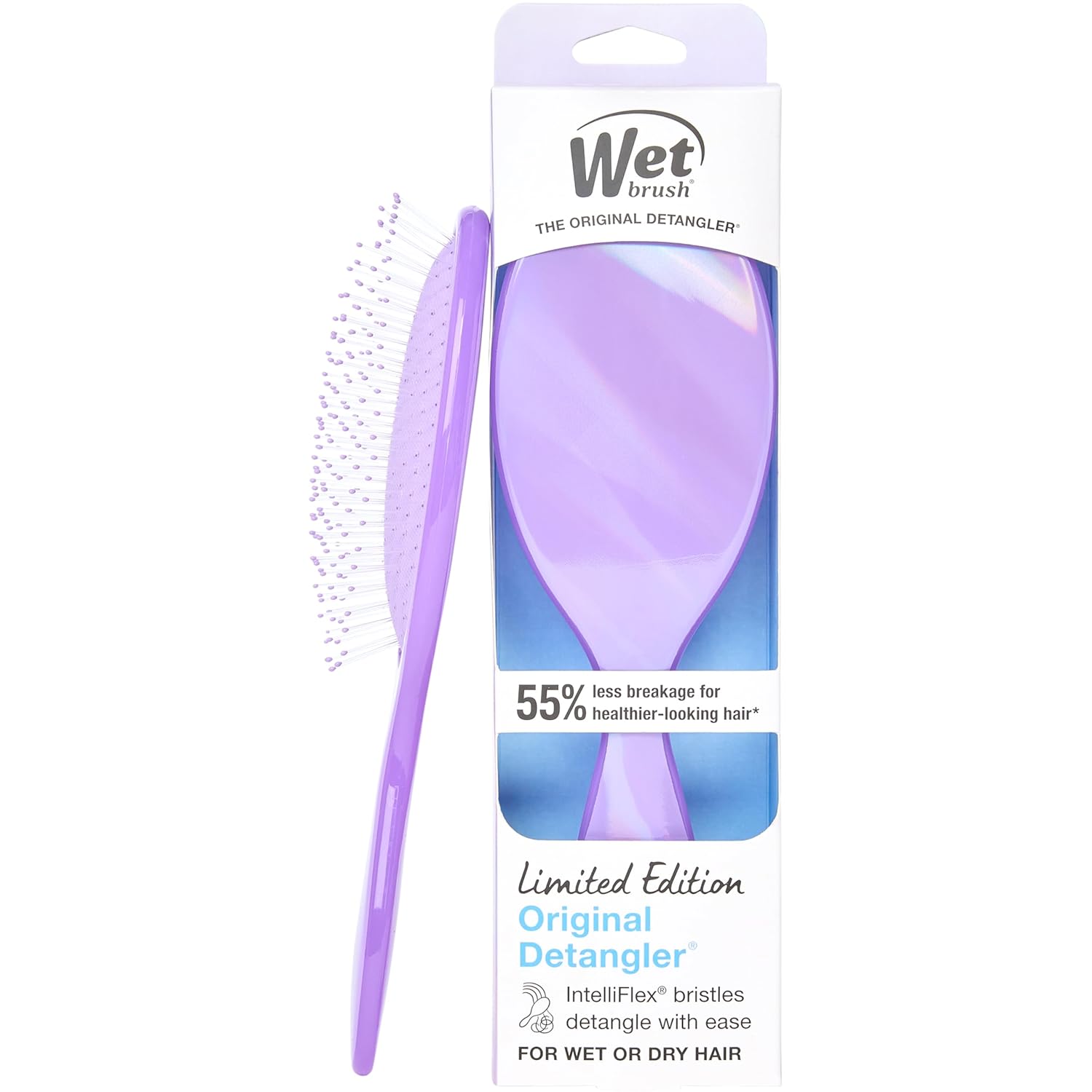 Perie de par, Original Detangler Prisma Glow Purple, 1 bucata, Wet Brush