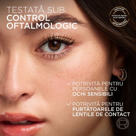 Mascara pentru alungire si curbare Nuanta Black Telescopic Extensionist Waterproof, 9.9 ml, LOreal 714769