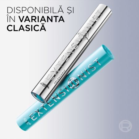 Mascara pentru alungire si curbare Nuanta Black Telescopic Extensionist Waterproof, 9.9 ml, LOreal 714770