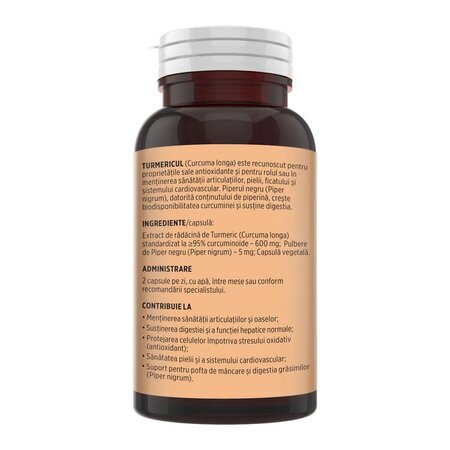 Turmeric cu Piperina, 60 capsule, Faunus 714825